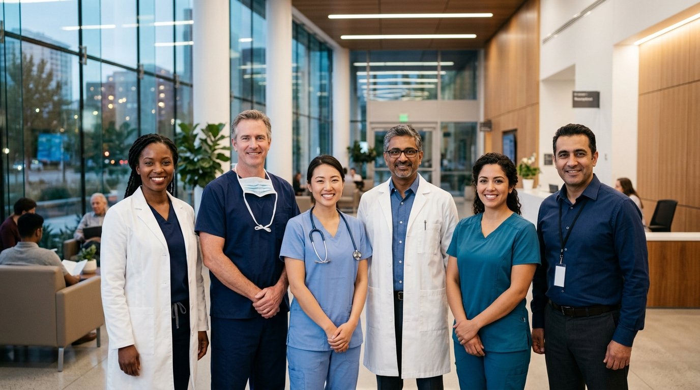 Diverse clinical team at Sterile Mate partner hospital