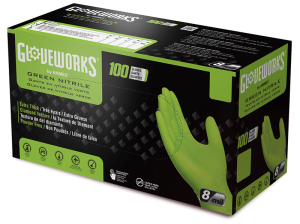 Gloveworks RDT Green Nitrile PF Industrial Gloves