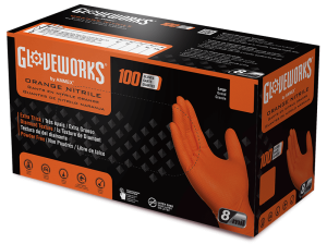 Gloveworks RDT Orange Nitrile PF Industrial Gloves