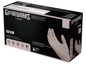 AMMEX Professional Ivory Latex PF Exam Gloves