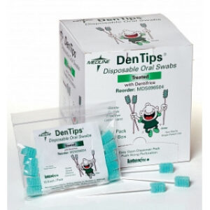 Medline MDS096502 SWAB, ORAL, DENTIPS, TREATED, GREEN, 500/CS, 500 EA/CS, 2 BX/CS