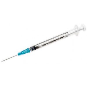 BD 329651 - Insulin Syringe U100 1cc 25gx5/8" 100/BX, 8 BX/CS